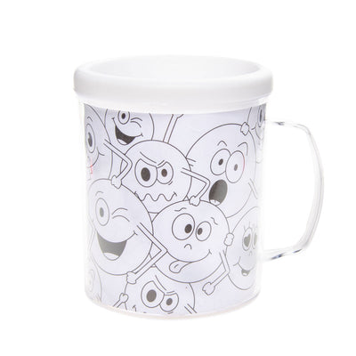Duckiez kleur je eigen beker smiley 10 cm | 24 stuks