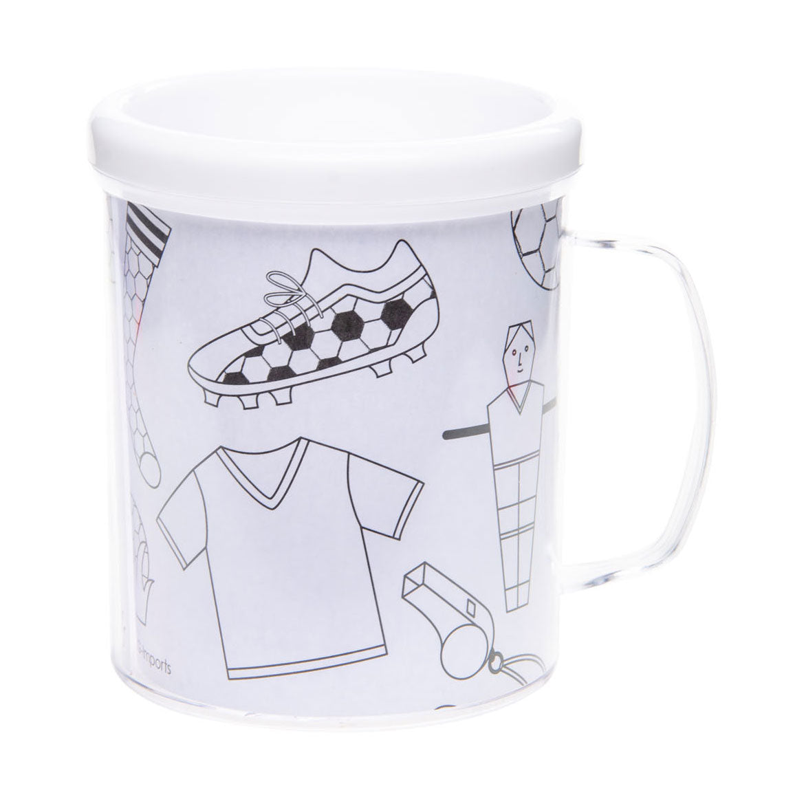 Duckiez kleur je eigen beker voetbal 250 ml | 24 stuks