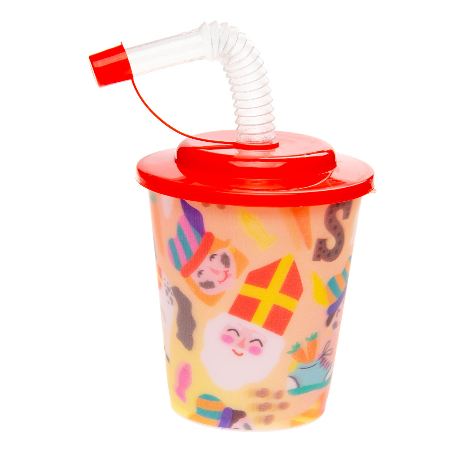 Duckiez beker met deksel en rietje sinterklaas, 12st.