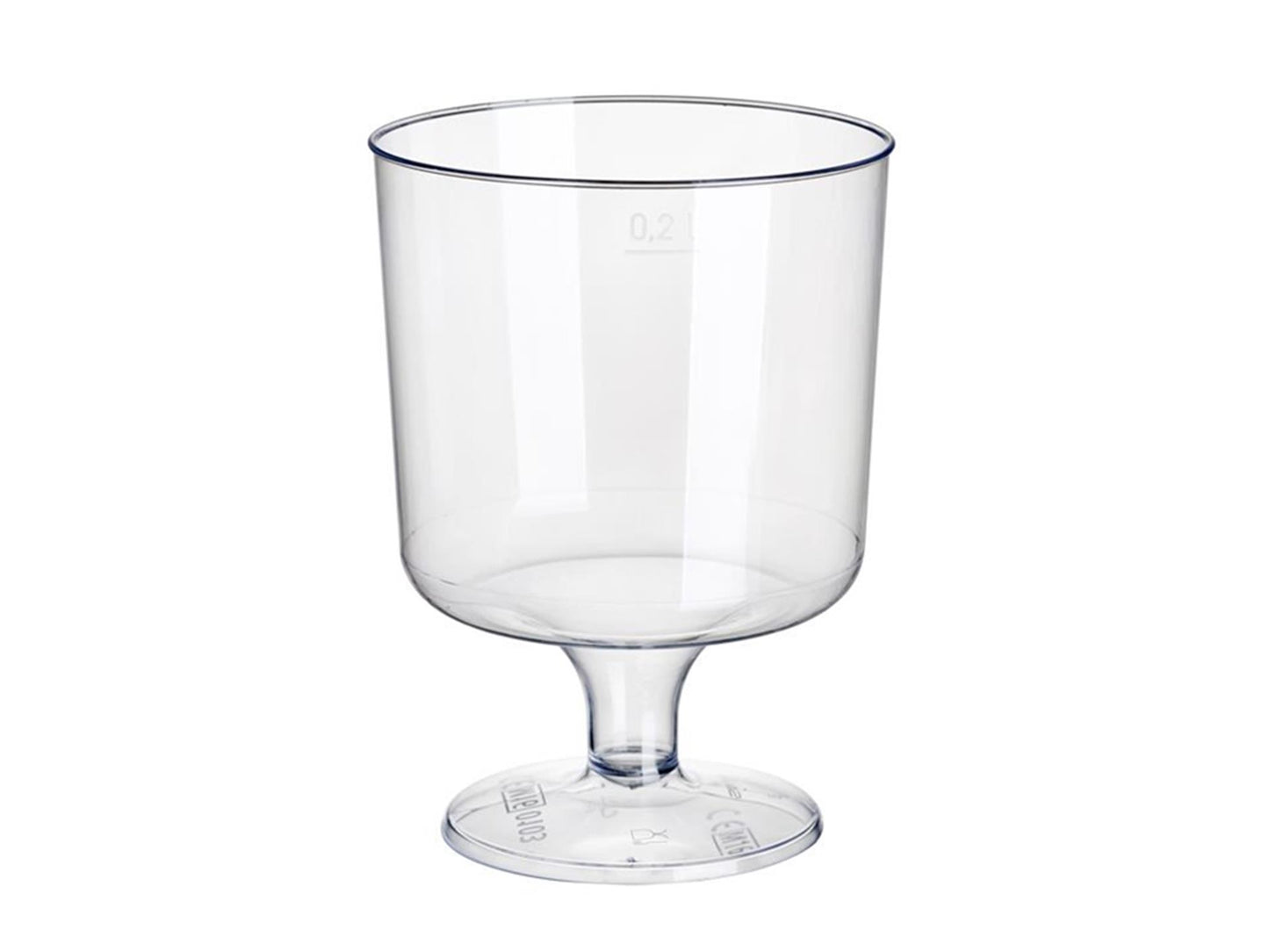 Papstar plastic wijnglazen met voet 200ml ø7,2x10cm glashelder gemaakt van recyclebaar ps