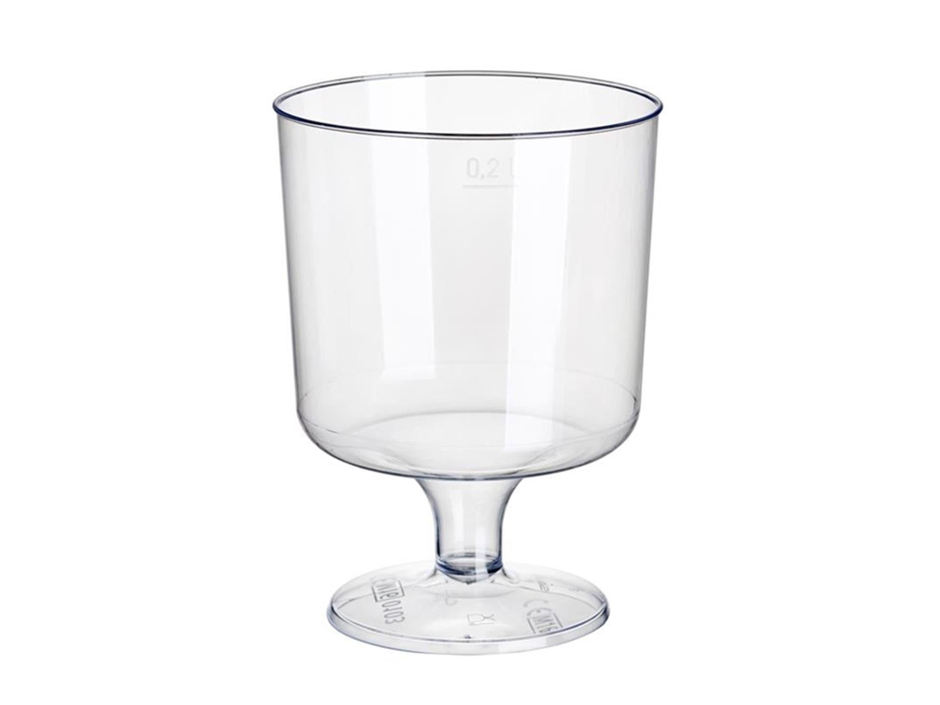 Papstar plastic wijnglazen met voet 200ml ø7,2x10cm glashelder gemaakt van recyclebaar ps