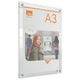 Nobo premium plus verplaatsbare a3 poster frame voor aan de muur - met zuignapmontage - transparant acryl