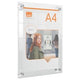 Nobo premium plus verplaatsbaar a4 poster frame voor aan de muur - met zuignapmontage - transparant acryl