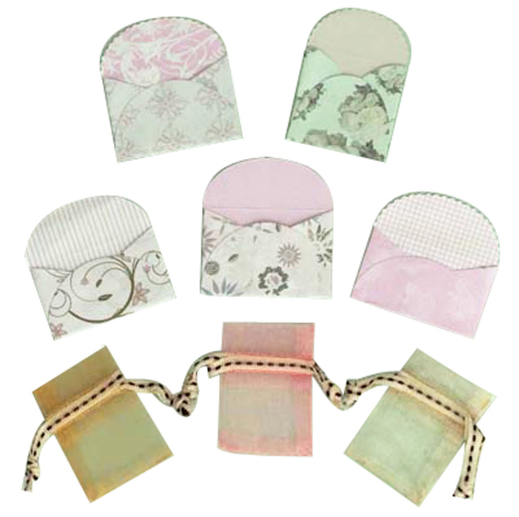 Vaessen creative • mini envelopes x5 + mini organza bags x3 wedding