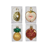Decoris kersthanger fruit glas ananas granaatappel appel peer 5x7cm - afbeelding 2