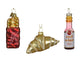 Decoris kersthanger set francaise vin rouge croissant bagette 3-delig set