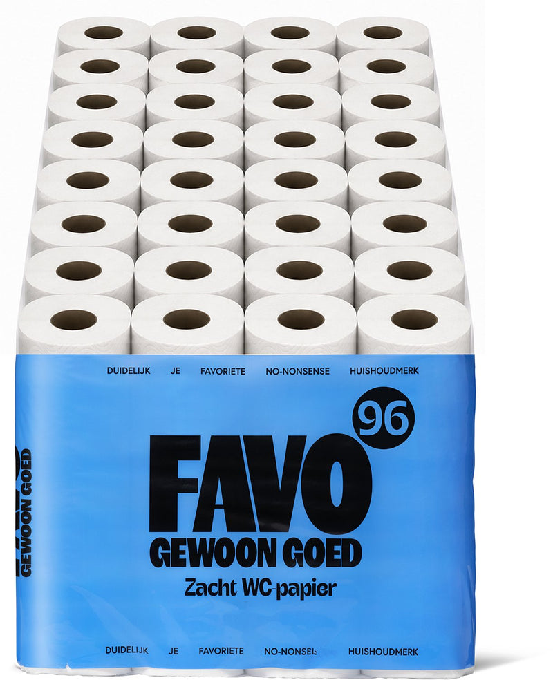 Favo gewoon goed favo toiletpapier – 96 rollen – 180 vellen per rol – zacht sterk wc-papier – voordeelverpakking