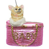 Decoris kerst ornament hond in tas 10x5,5cm