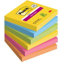Super sticky notes post-it 654-sscarn-p4+2 blauw, geel, groen, oranje roz