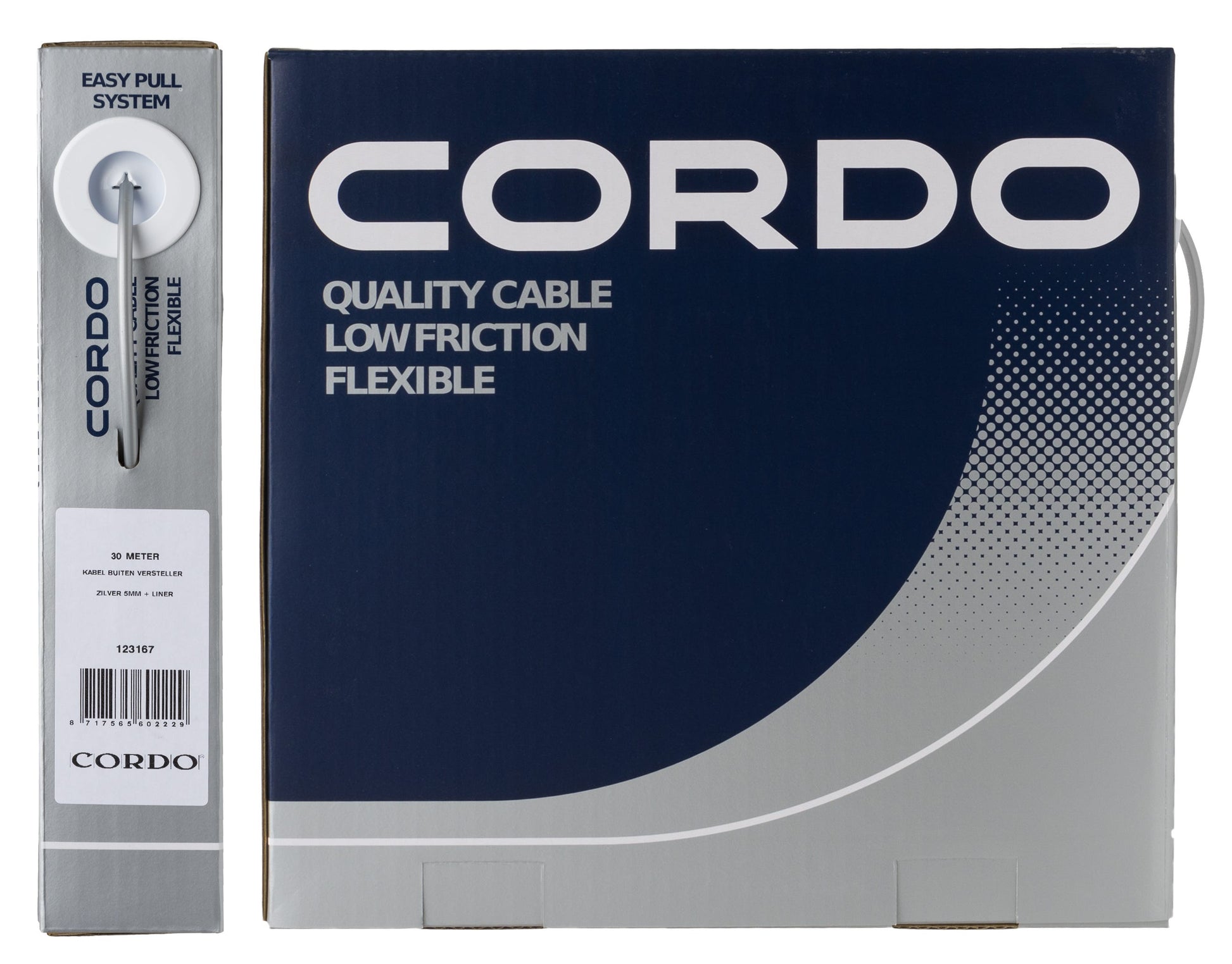 Cordo kabel buitenkabel versteller zilver 5mm 30 meter + liner werkplaats