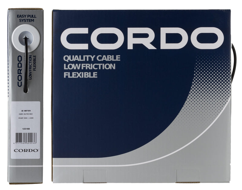 Cordo buitenkabel buitenkabel rem zwart 5mm 30 meter + liner werkplaats