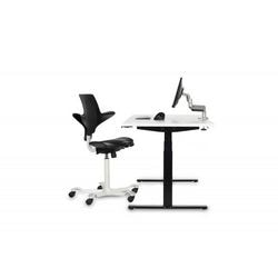 Werk- en beweegbureau zwart, wit