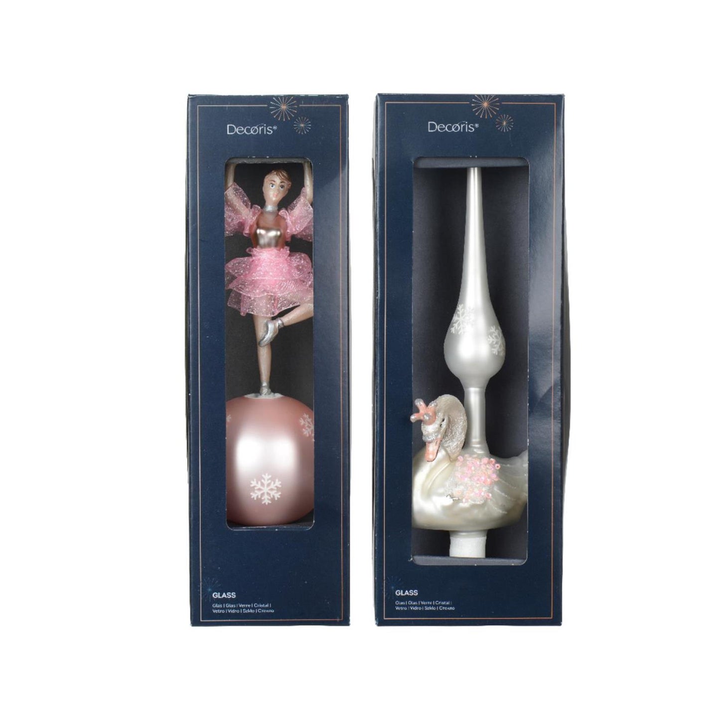 Decoris piek ballerina zwaan van glas ca 29cm