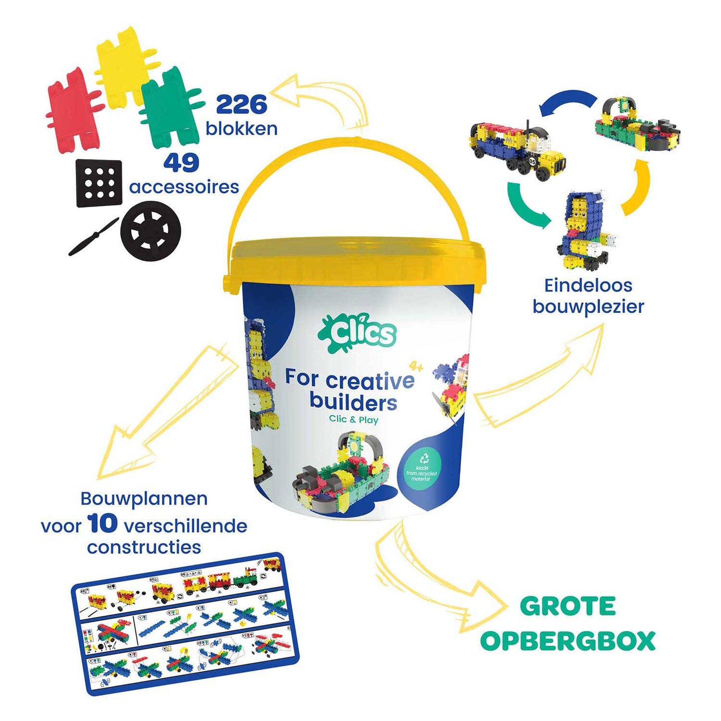 Clics bouwblokken - bouwset 10in1