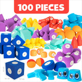Blockaroo magnetische foam blokken schatkist box, 100dlg. - afbeelding 5