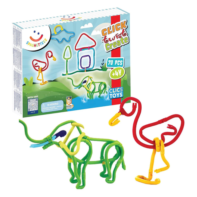 Spaghetteez 70stuks set- flexibele bouwstaafjes- speelgoed 4,5,6,7,8 jaar jongens en meisjes- knutselen meisjes jongens- constructie speelgoed- montessori speelgoed- educatief speelgoed