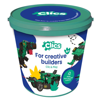 Clics dino world 6-in-1 bouwblokken– duurzaam speelgoed gemaakt van gerecycleerde kunststof- bouwset 6 in 1 - speelgoed 4,5,6,7,8 jaar jongens en meisjes- educatief speelgoed- montessori speelgoed- constructie speelgoed