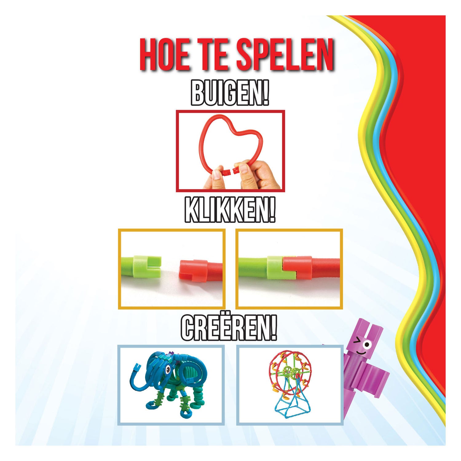 Spaghetteez twist-a-saurus rex flexibele bouwstaafjes, 64dlg.
