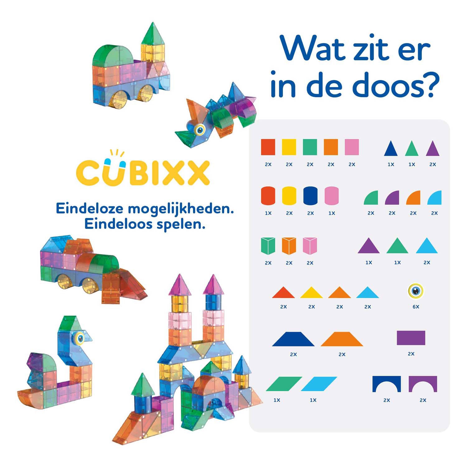 Clics cubixx magnetische bouwspeelgoed - 64dlg.