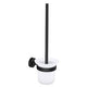 Tesa® moon black hangende toiletborstelhouder - montage zonder boren - zelfklevend - mat zwart metaal glas - industrieel design - wandmontage