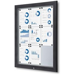 Vergrendelbaar notitiebord showdown sct9xa4phc7016js antraciet aluminium