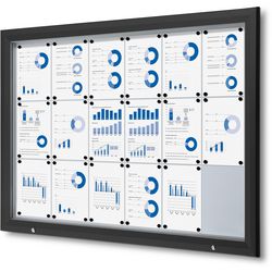 Vergrendelbaar notitiebord showdown sct18xa4phc9005 zwart aluminium