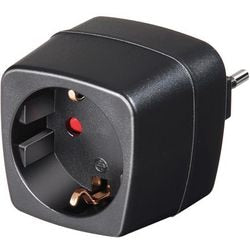 Brennenstuhl reisstekker reisadapter (stekkeradapter voor het aansluiten van elektrische apparaten met geaarde stekkersysteem in landen met italiaans stekkersysteem) zwart