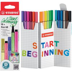 Stabilo viltstift pen 68 medium 18 stuks