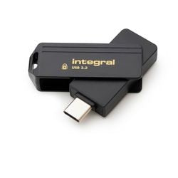 Usb-stick integral 32 gb usb type-c goud, zwart