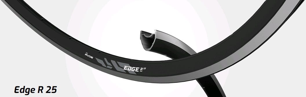 Ryde velg edge r25 28 18-622 28g zwart