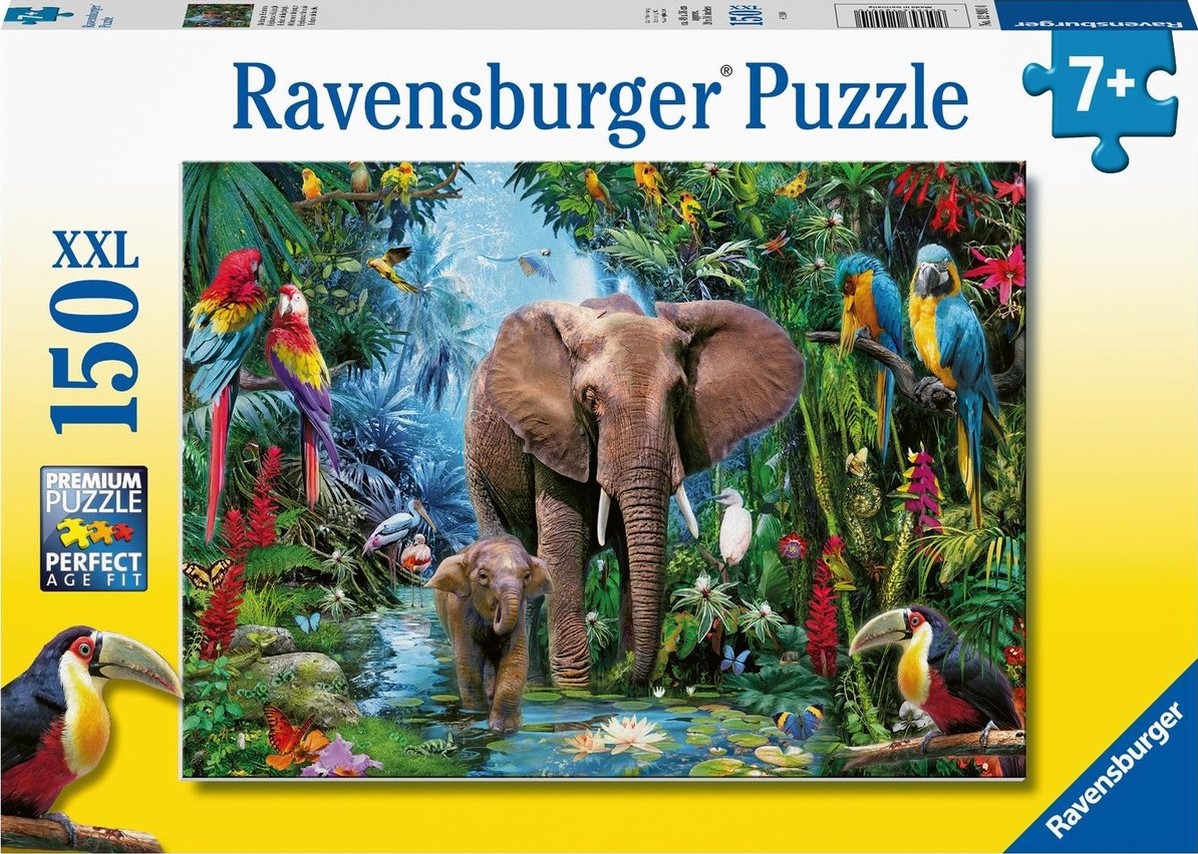 Ravensburger puzzel olifanten in de jungle - legpuzzel - 150xxl stukjes
