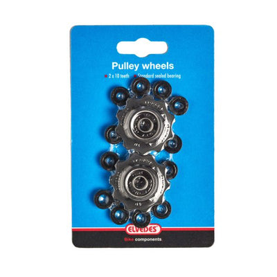 derailleurwieltjes 10 tanden 8S zwart 2 stuks