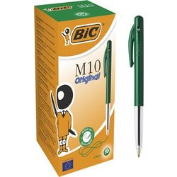 Bic balpen m-10 medium groen drukknop