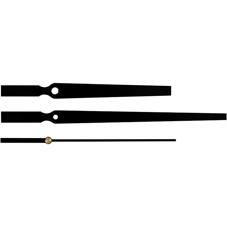 Wijzers, gatgrootte 4+6 mm, zwart, 1 set