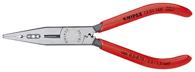 Knipex bedradingstang 13 01 160 (rood, lengte 160mm, krimpen 0,5 tot 2,5mm²)