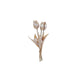 Kunstbloem tulp 3x champagne goud 25cm