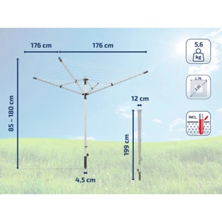 Leifheit 1053955 - droogmolen linolift 500 zwart | 1 stuks