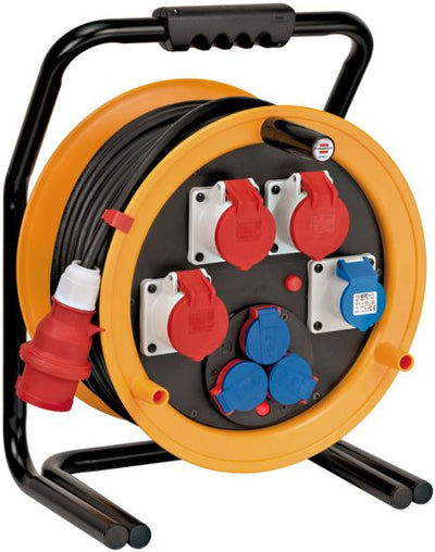 Brennenstuhl brobusta cee 4 ip44 kabelhaspel, 40m rn-kabel (geel zwart, 40m rn-kabel)
