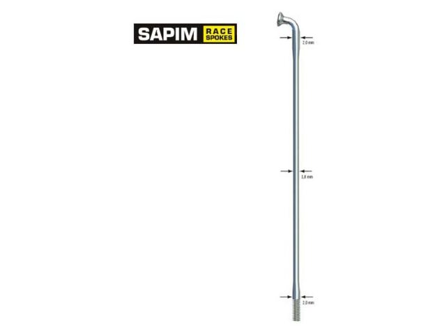Sapim spaak 14-284l race rvs zwart zonder nippel (100st)