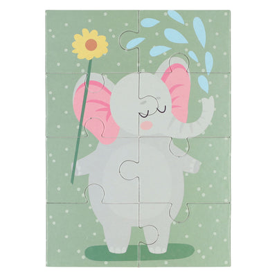 Mini puzzel dieren, 8 puzzelstukjes