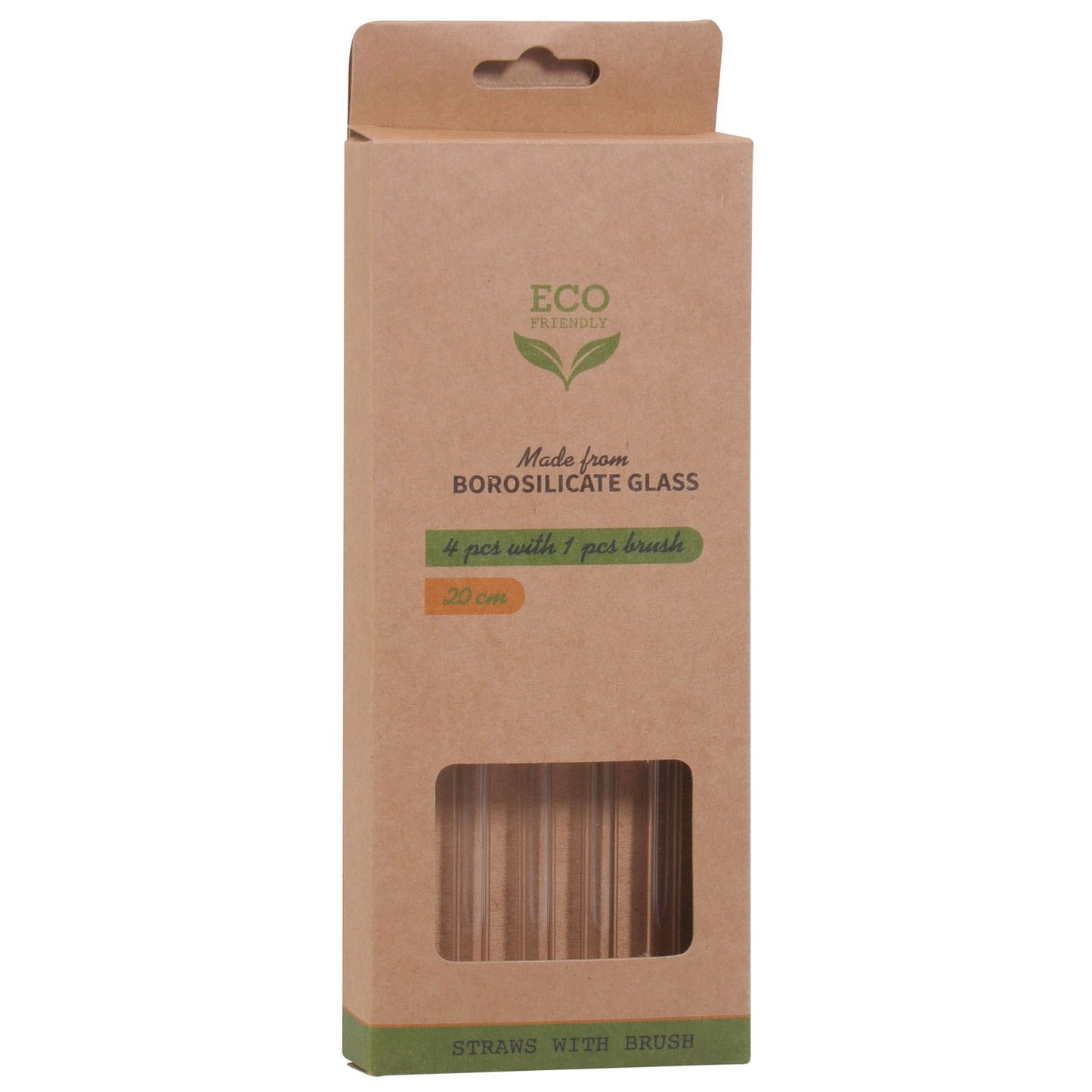 Rietjes glas met borstel, 5dlg.