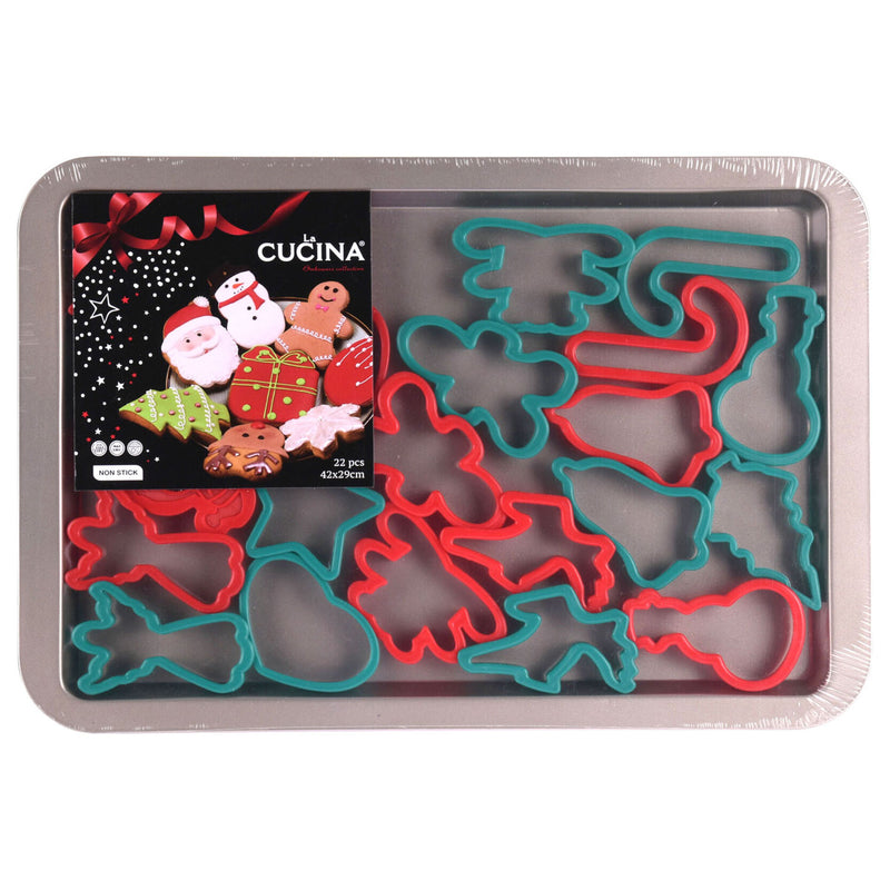 Uitsteekvormen met bakplaat kerst, 22st.