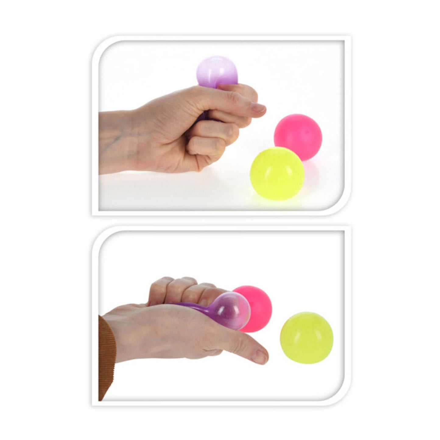Knijpbal sticky kleur, set van 3