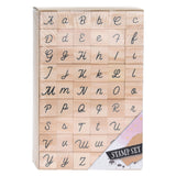 Stempelset Alfabet Hout, 54dlg. - afbeelding 1