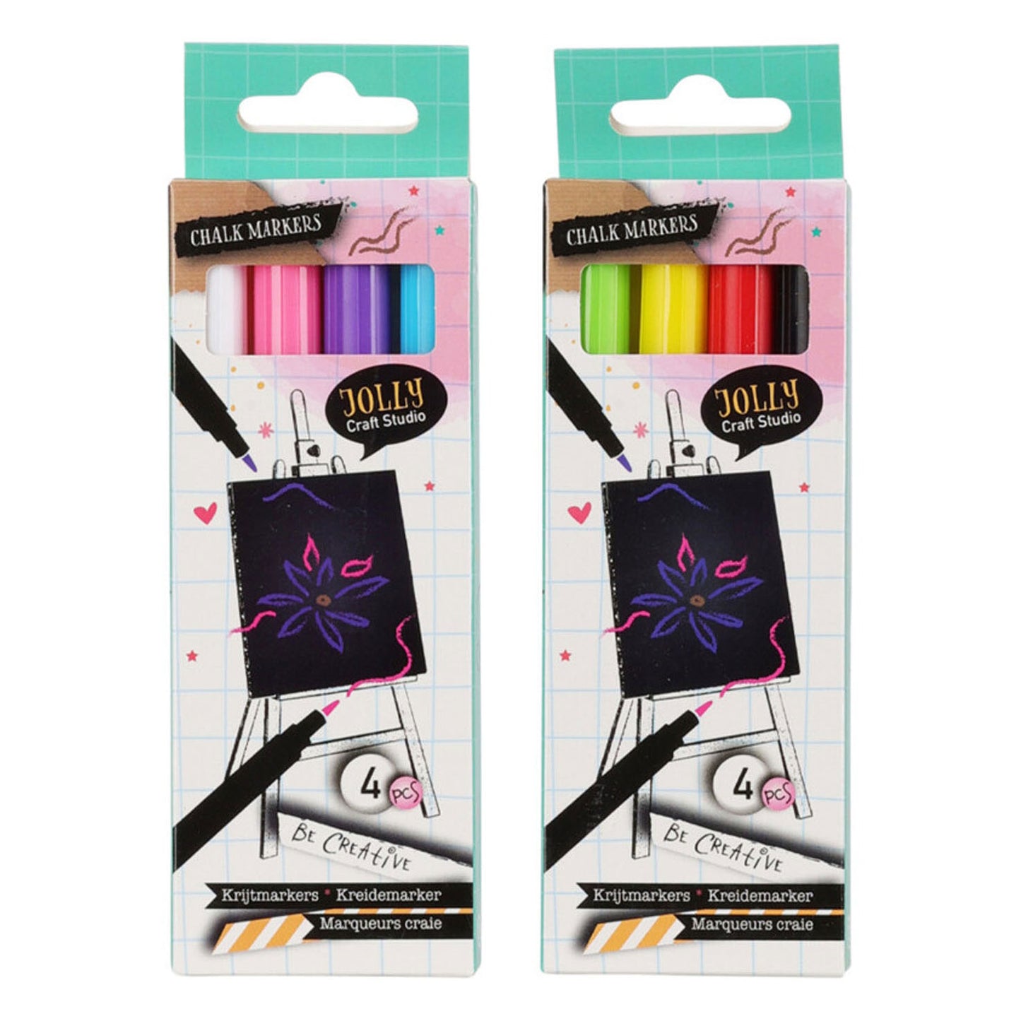 krijtmarkers, 4st.