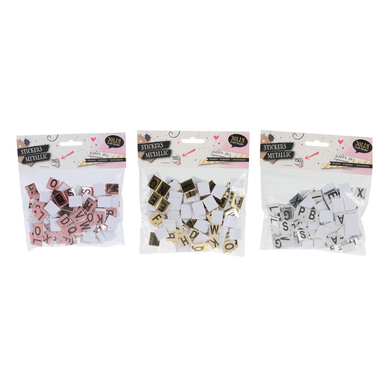 Stickers eva metallic letters, 150dlg.