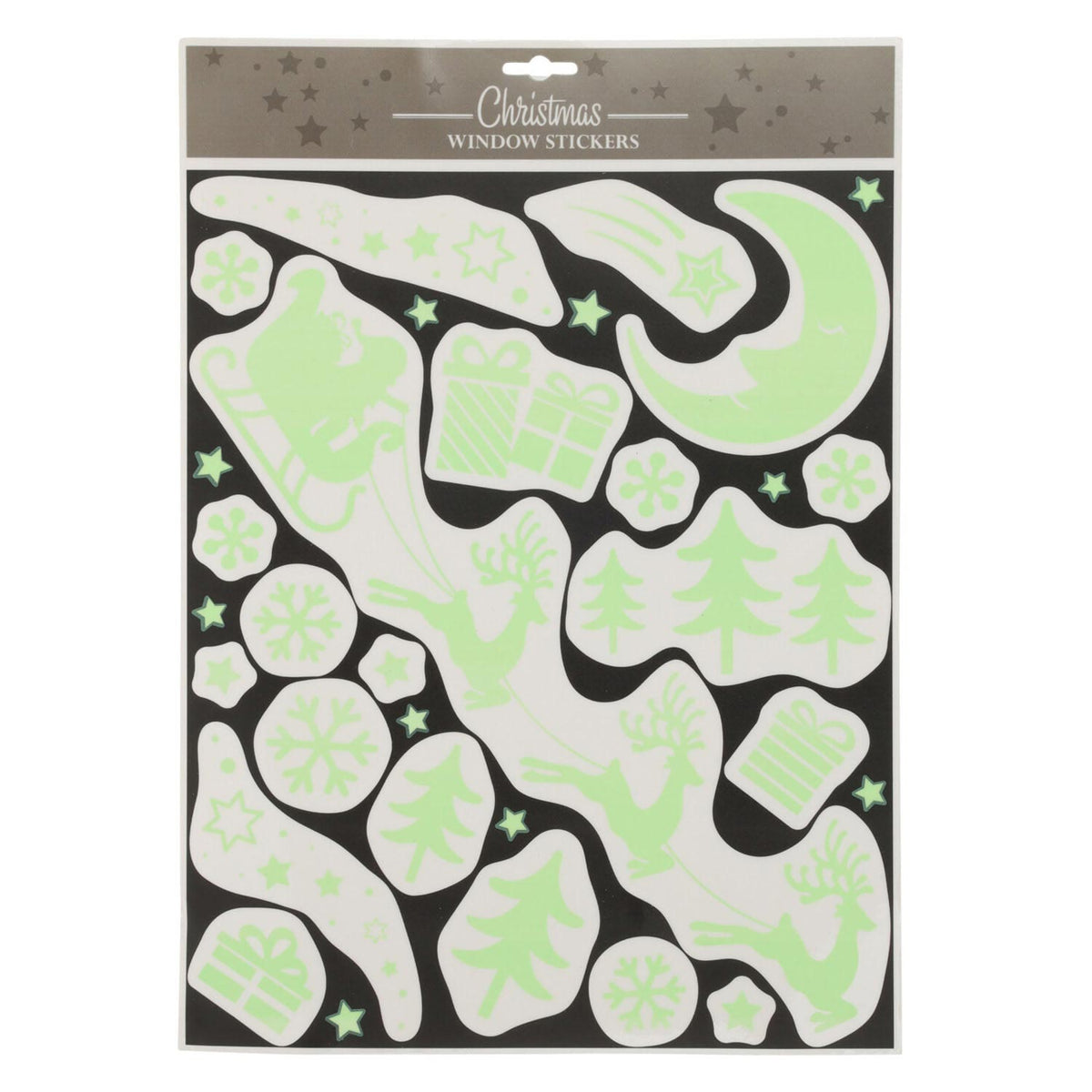 Raamstickers glow in the dark kerst