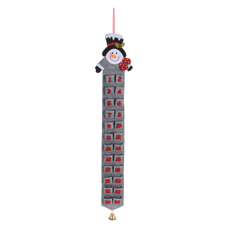 Adventkalender met kerstfiguur - grijs
