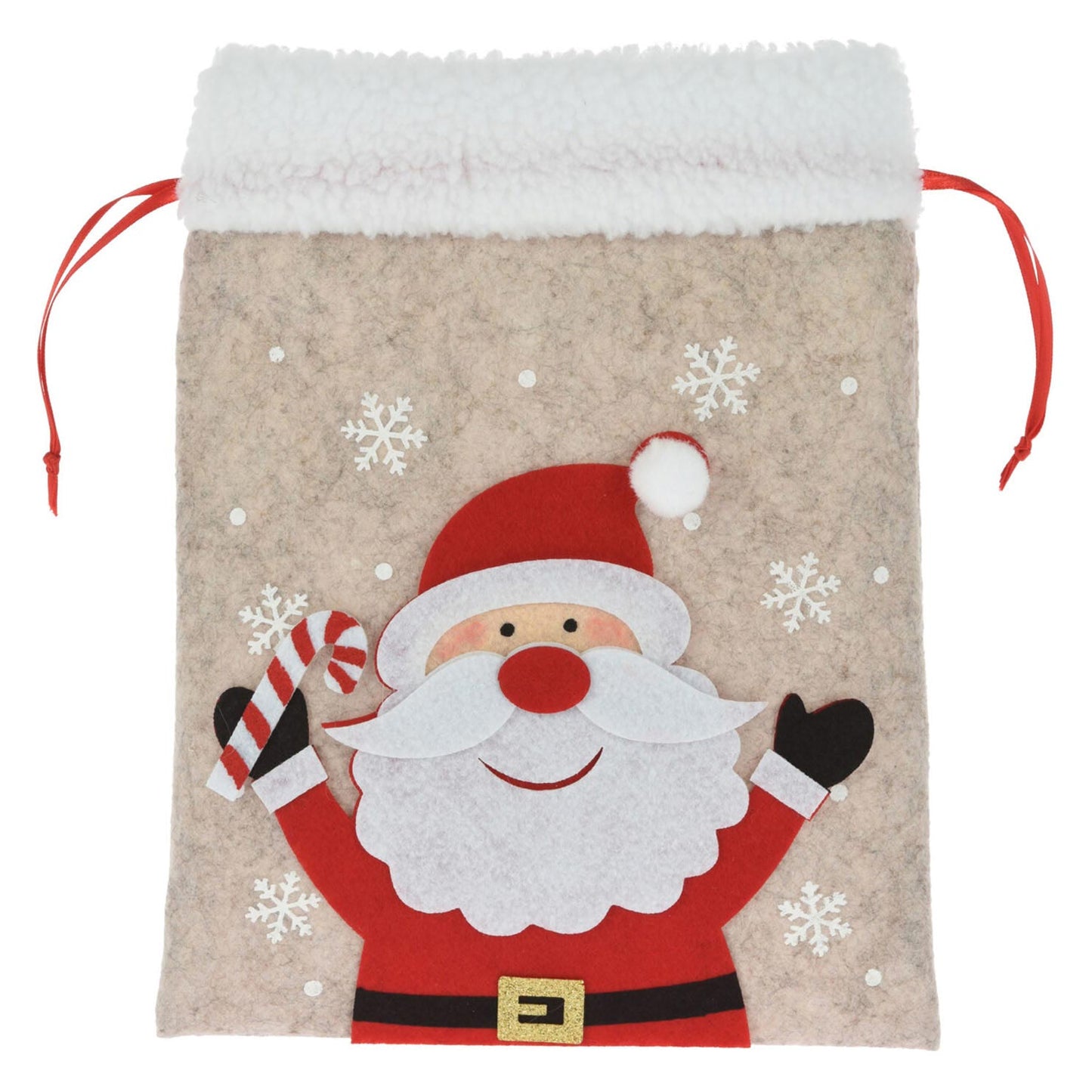 Koopman vilten zakje kerstfiguur cadeauzakje kerst multi kleuren 26x21 cm.