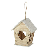 Houten Kersthanger Huisje met Led - afbeelding 2